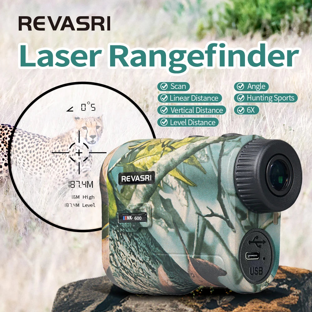Golf Laser Rangefinder – 600M Rechargeable Range Finder with Slope, Flag Lock & Vibration