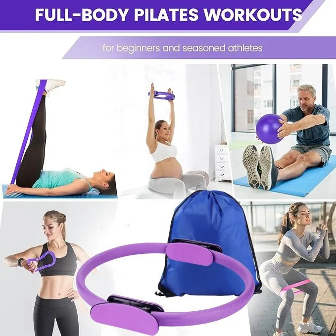 13 PCS Pilates Ball & Resistance Band Set – Complete Home Pilates Equipment Kit