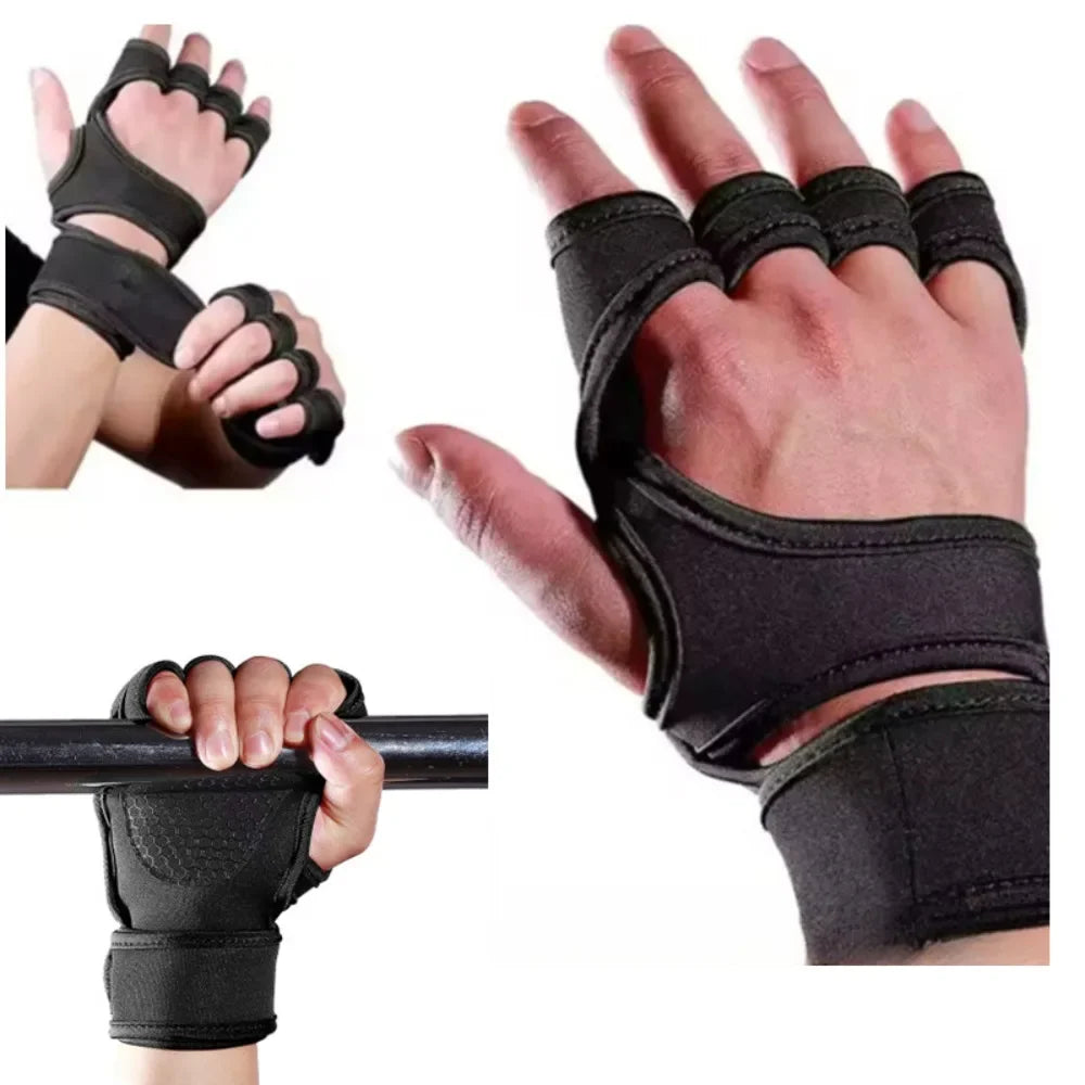 Gym Gloves with Wrist Support – Fingerless Training Gloves for Men & Women | Dumbbells, CrossFit & Weightlifting