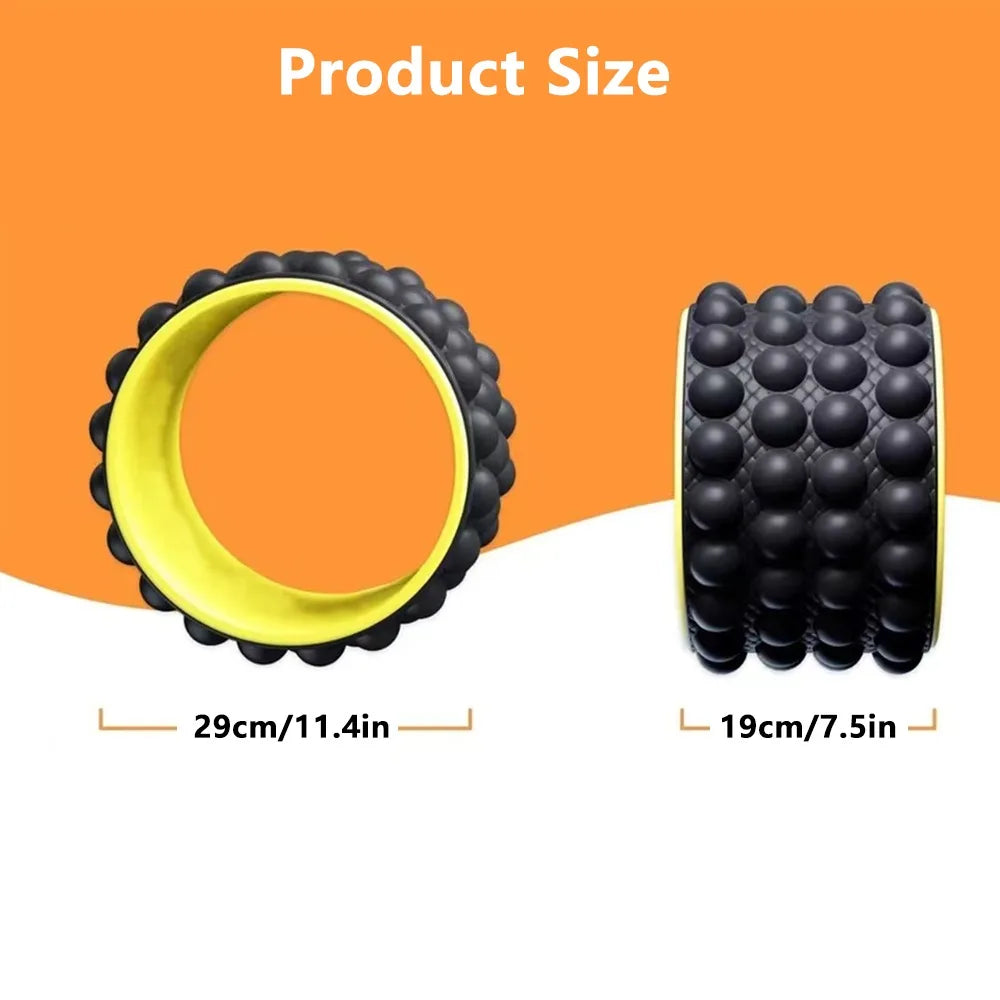 Premium Foam Yoga Massage Roller Wheel – Back Stretcher & Massager for Pain Relief, Flexibility & Recovery