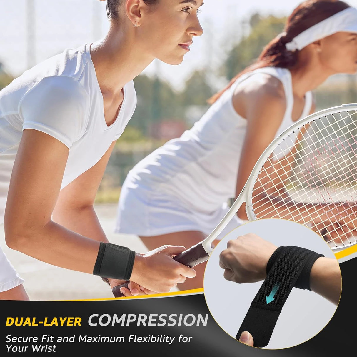 2-Pack Wrist Compression Strap – All-Day Support for Fitness, Weightlifting & Pain Relief