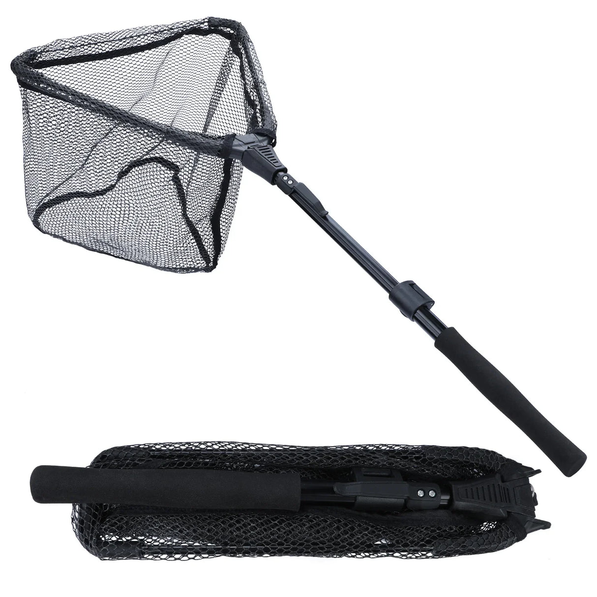 Sougayilang Folding Telescopic Fishing Landing Net – 65–112cm Extendable Brail Net for Freshwater & Saltwater
