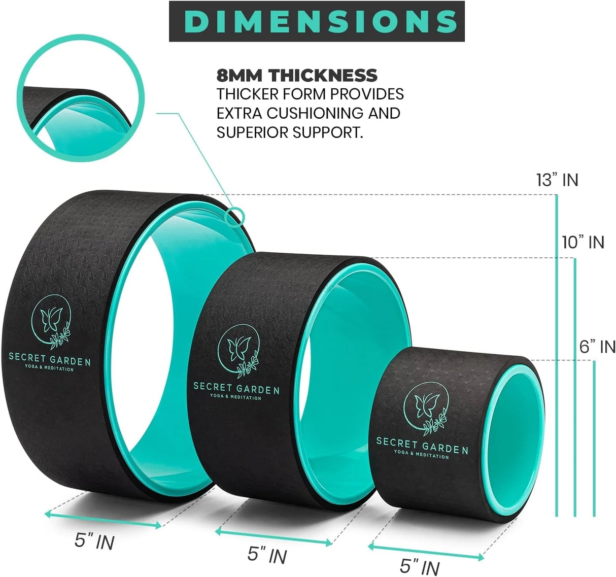 Premium Yoga Wheel – Back Stretcher & Deep Tissue Massage Roller for Yoga, Backbends & Home Fitness