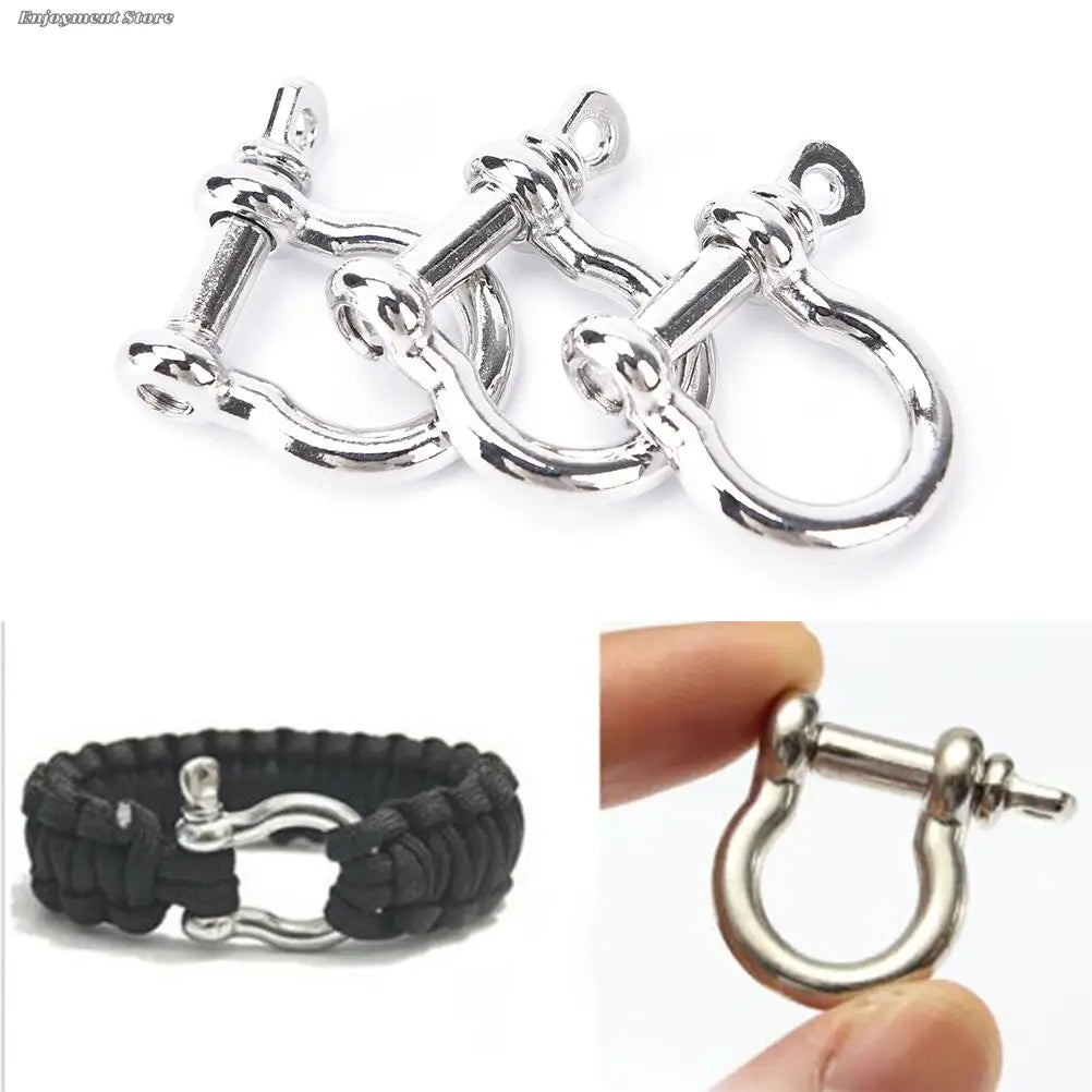 5/10 PCS Stainless Steel O-Shaped Shackle Buckles – Heavy-Duty Screw Pin Anchors for Paracord, Camping & Survival Gear