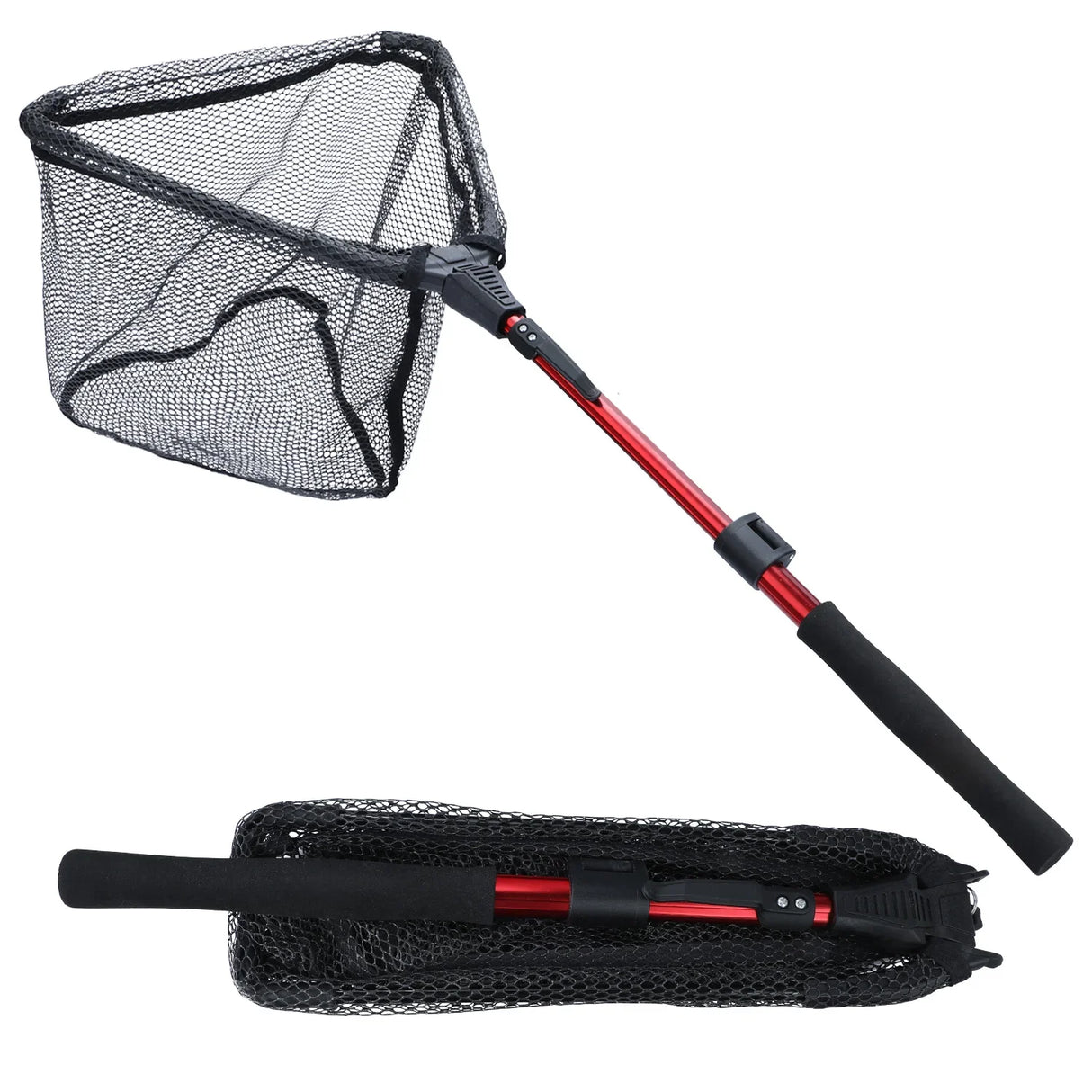 Sougayilang Folding Telescopic Fishing Landing Net – 65–112cm Extendable Brail Net for Freshwater & Saltwater