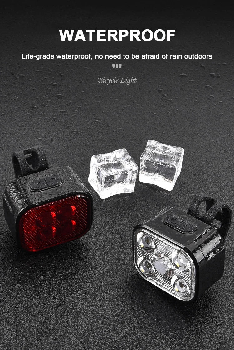 Rechargeable Bike Light Set – Front Headlamp & Rear LED Taillight for Safety
