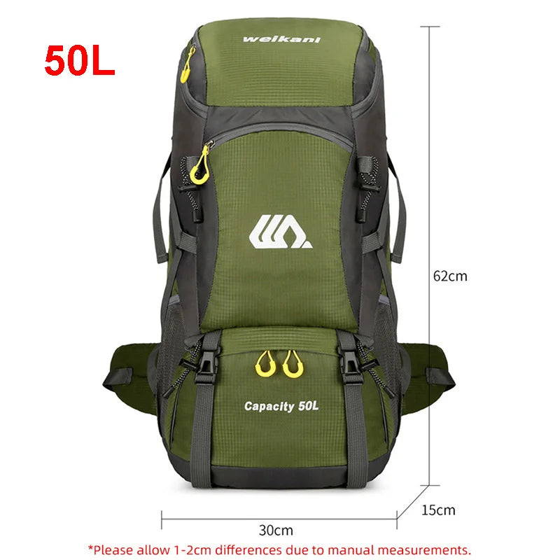 50L Waterproof Travel & Hiking Backpack – Outdoor Camping Rucksack