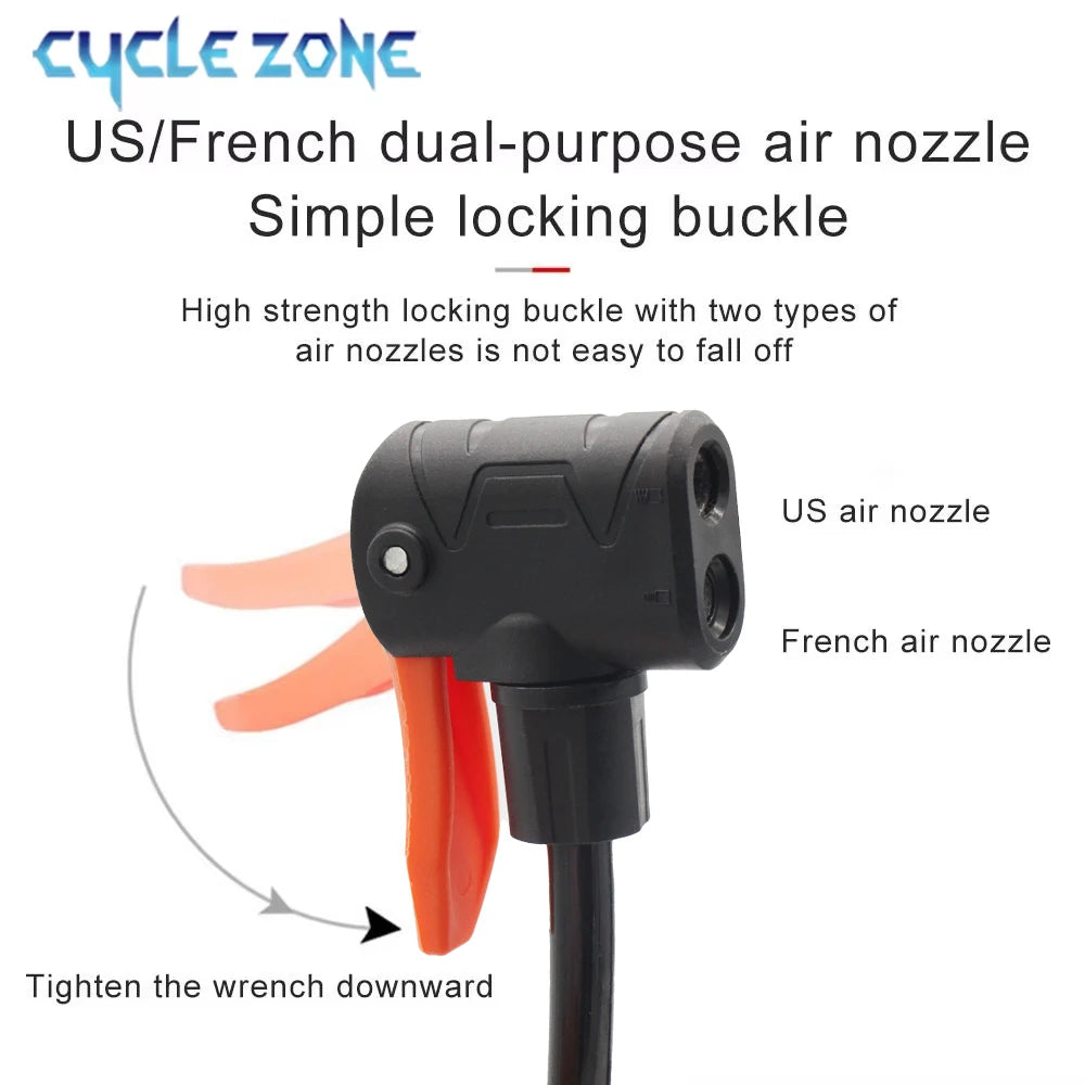 Mini Bike Pump with Pressure Gauge – Portable Foot Pump for Tyres