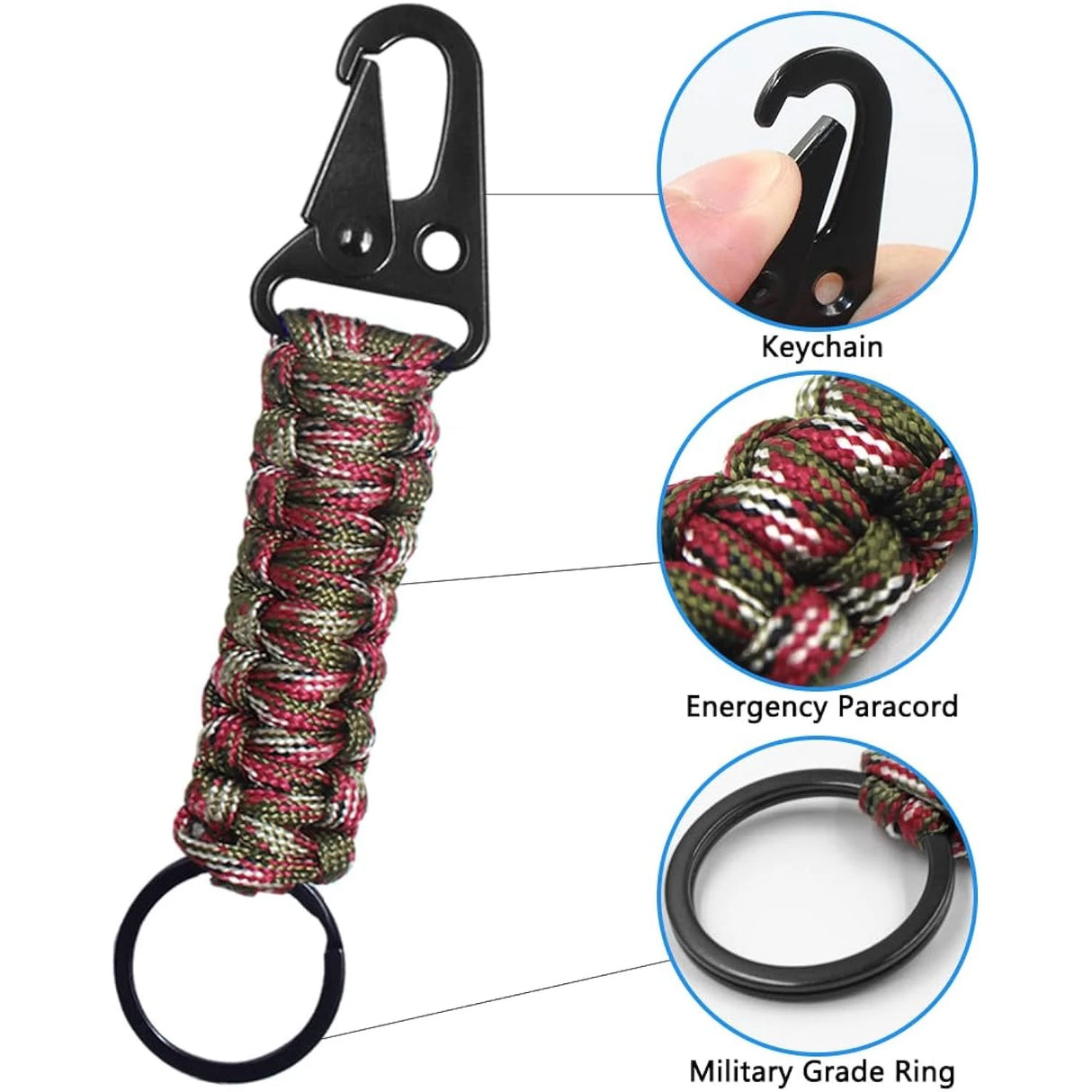 Paracord Keychain Ring Survival Kit