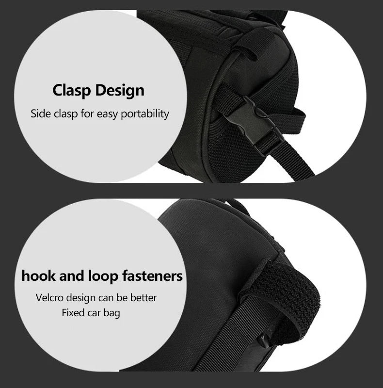 2.5L Bike Front Tube Bag – Large Capacity Handlebar Storage with Shoulder Strap for Road & Mountain Bikes