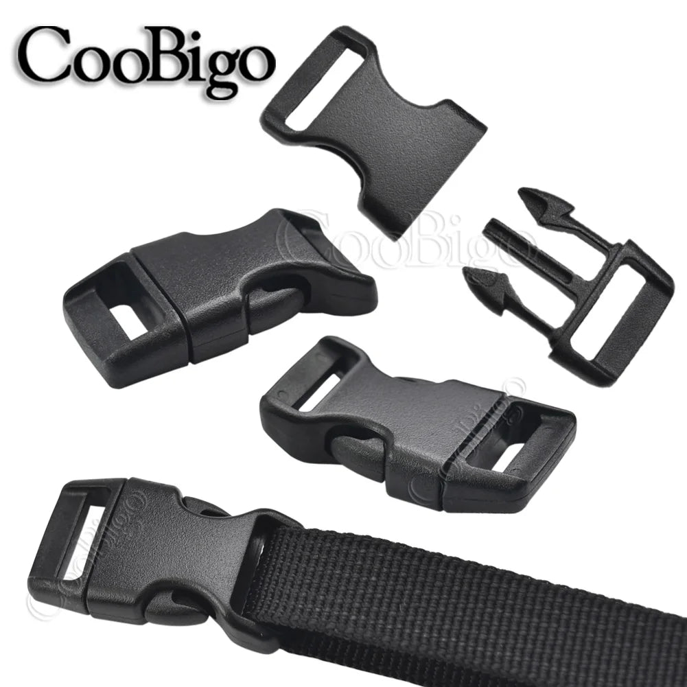 Durable Plastic Curved Buckles for Paracord, Backpack Straps & Outdoor Gear (10mm–25mm)