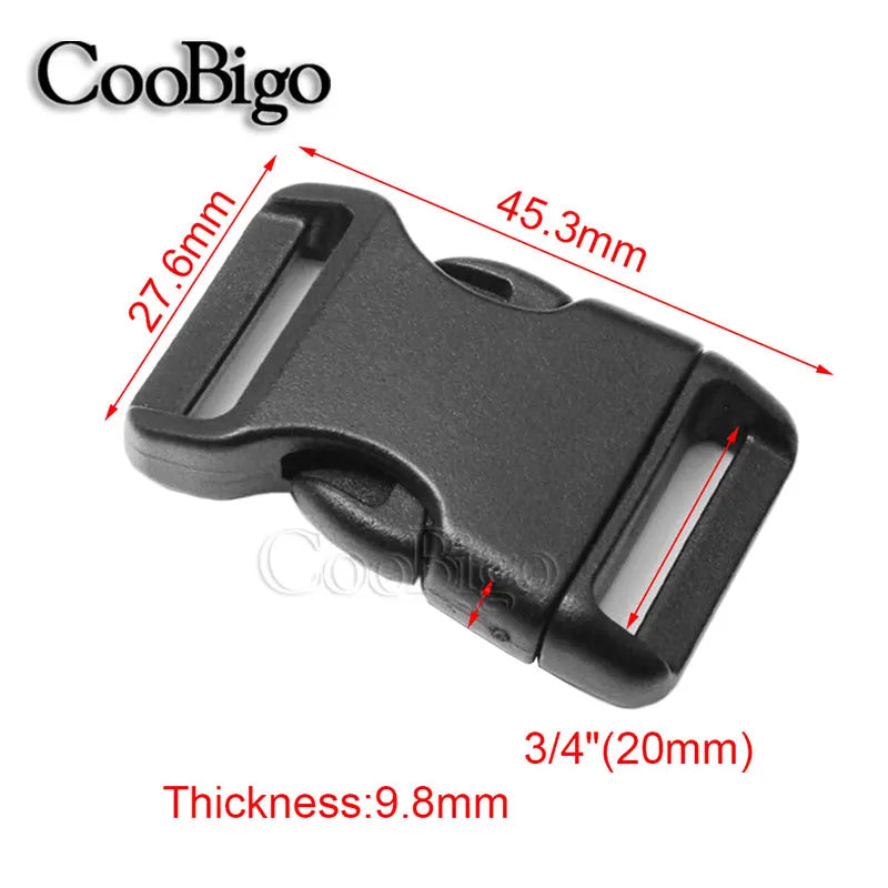 Durable Plastic Curved Buckles for Paracord, Backpack Straps & Outdoor Gear (10mm–25mm)