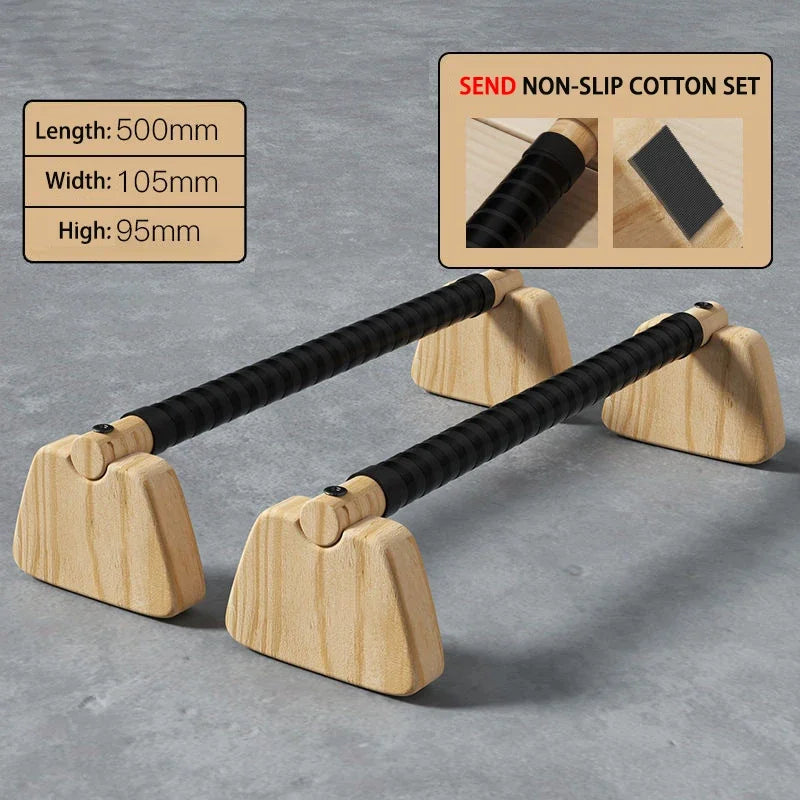 Push Up Bar Beech Wood – Sturdy Calisthenics Parallettes for Home Workouts