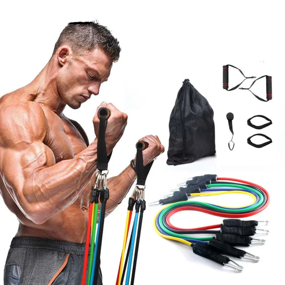 Multi-Functional Fitness Tension Rope – 5-Tube Elastic Resistance Trainer for Home Workouts & Yoga