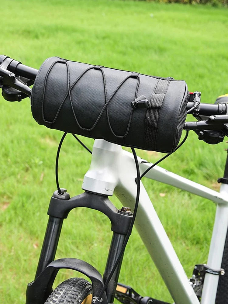 2.5L Bike Front Tube Bag – Large Capacity Handlebar Storage with Shoulder Strap for Road & Mountain Bikes