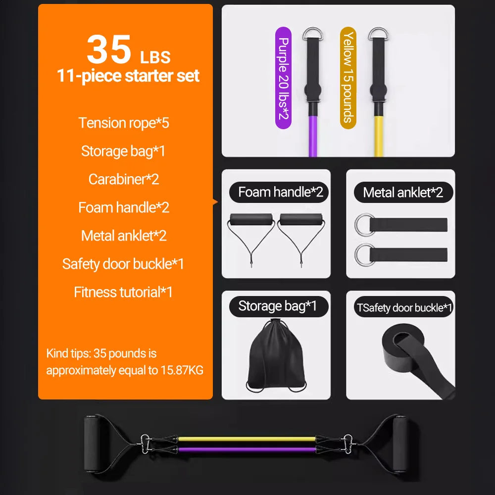 10–14 PCS Resistance Bands Set – Multi-Function Pull Rope Kit for Strength & Muscle Training