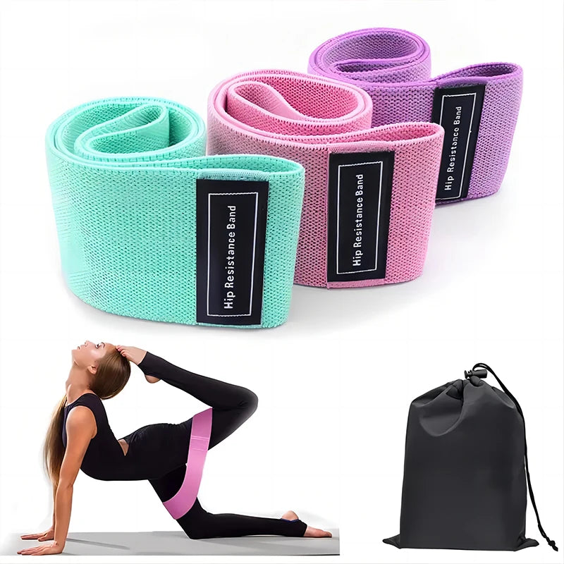 Elastic Resistance Bands – Hip Circle Bands for Home Workouts, Yoga, Pilates & Strength Training