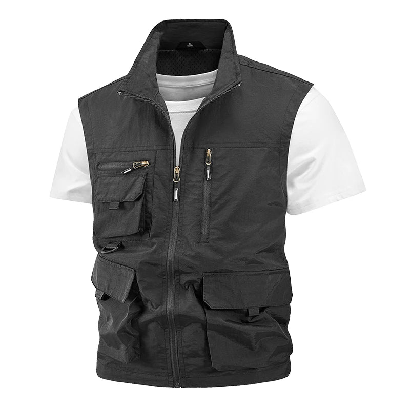Men’s Lightweight Outdoor Photography Vest – Breathable Mesh Fishing Vest with Multi Pockets for Summer Comfort & Utility