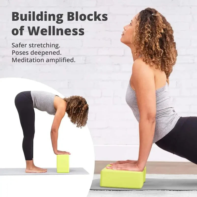 EVA Foam Yoga Blocks – Gym Brick for Stretching, Balance & Support | Fitness, Dance, Pilates & Body Shaping Tool