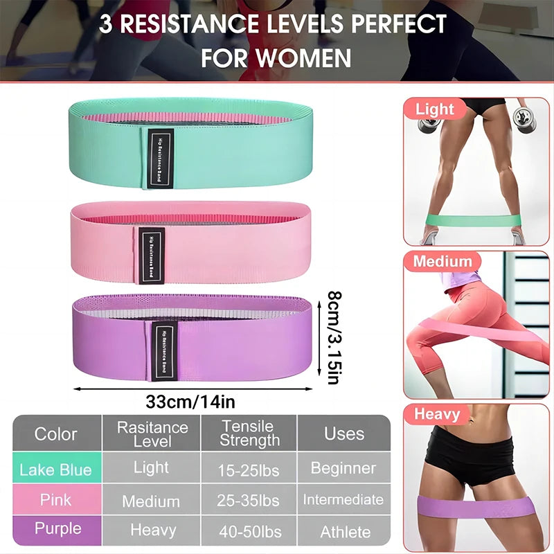 Elastic Resistance Bands – Hip Circle Bands for Home Workouts, Yoga, Pilates & Strength Training