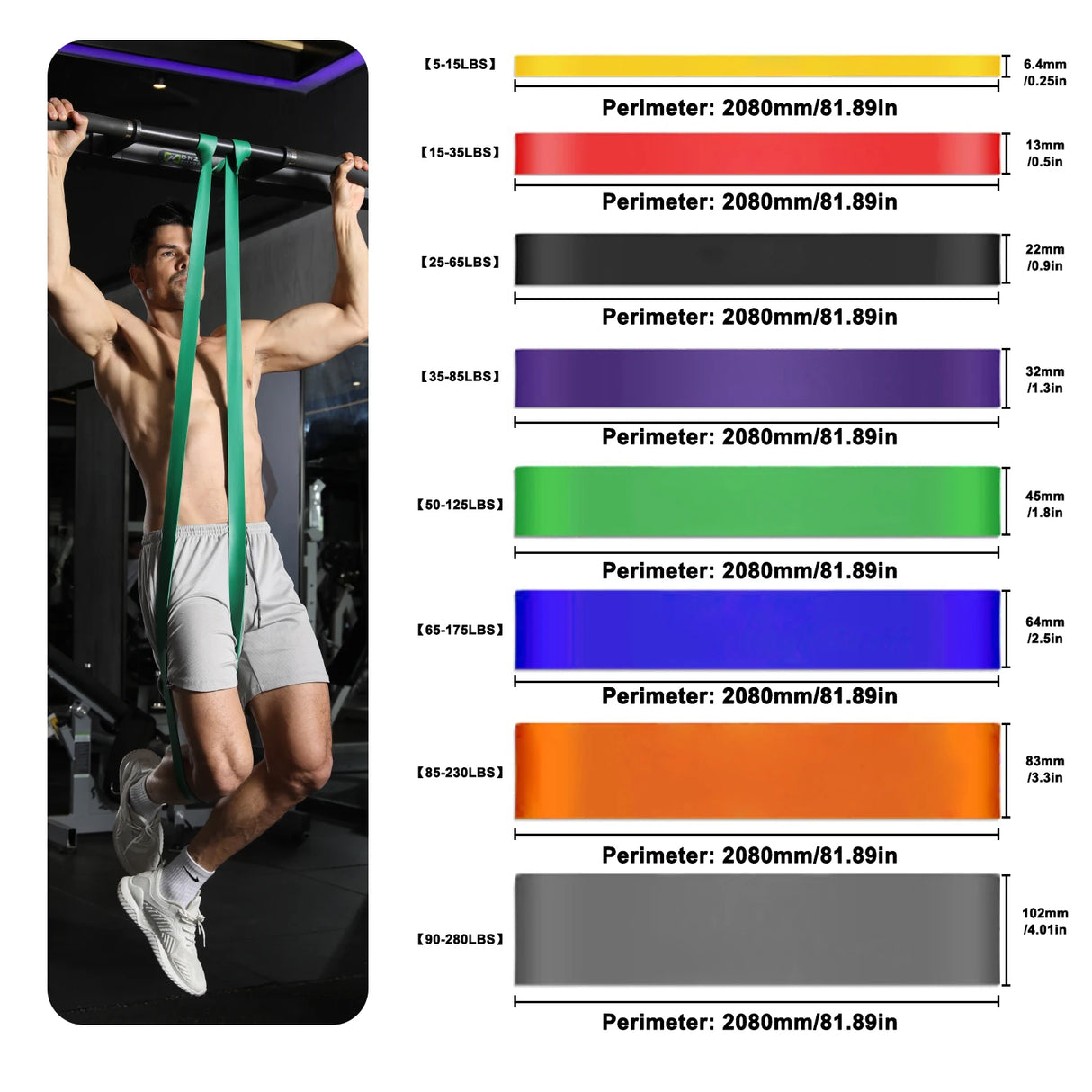 Elastic Resistance Bands – Heavy-Duty Training Bands for Pull-Ups, CrossFit, Yoga & Home Fitness