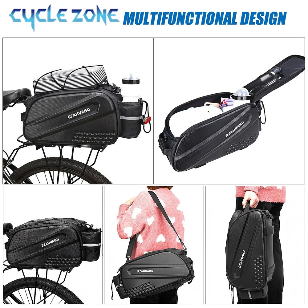 10L Waterproof Bicycle Rear Seat Bag – Large Rack Saddlebag & Shoulder Bag