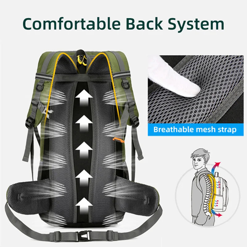 50L Waterproof Travel & Hiking Backpack – Outdoor Camping Rucksack