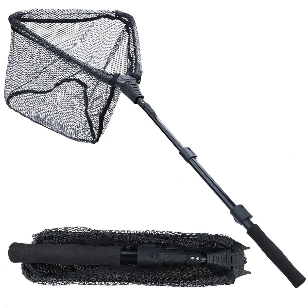 Sougayilang Folding Telescopic Fishing Landing Net – 65–112cm Extendable Brail Net for Freshwater & Saltwater