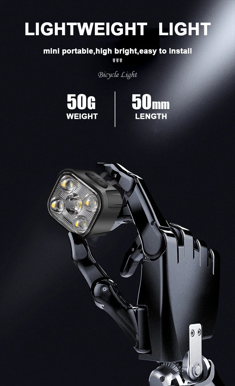 Rechargeable Bike Light Set – Front Headlamp & Rear LED Taillight for Safety