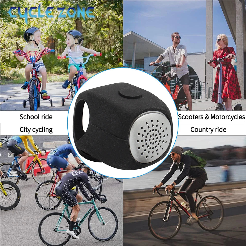 Electric Bicycle Bell – Loud Bike Horn with 3 Sound Modes for MTB & Road Cycling