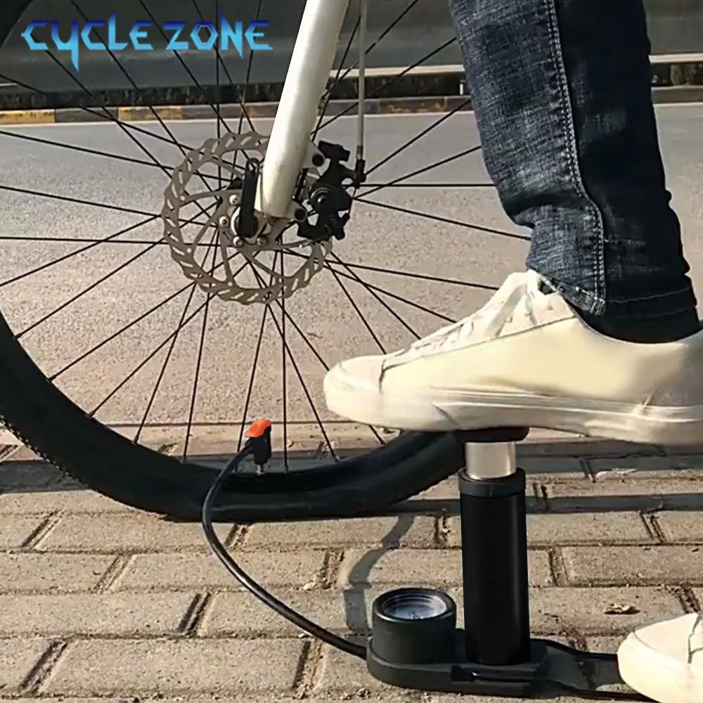 Mini Bike Pump with Pressure Gauge – Portable Foot Pump for Tyres