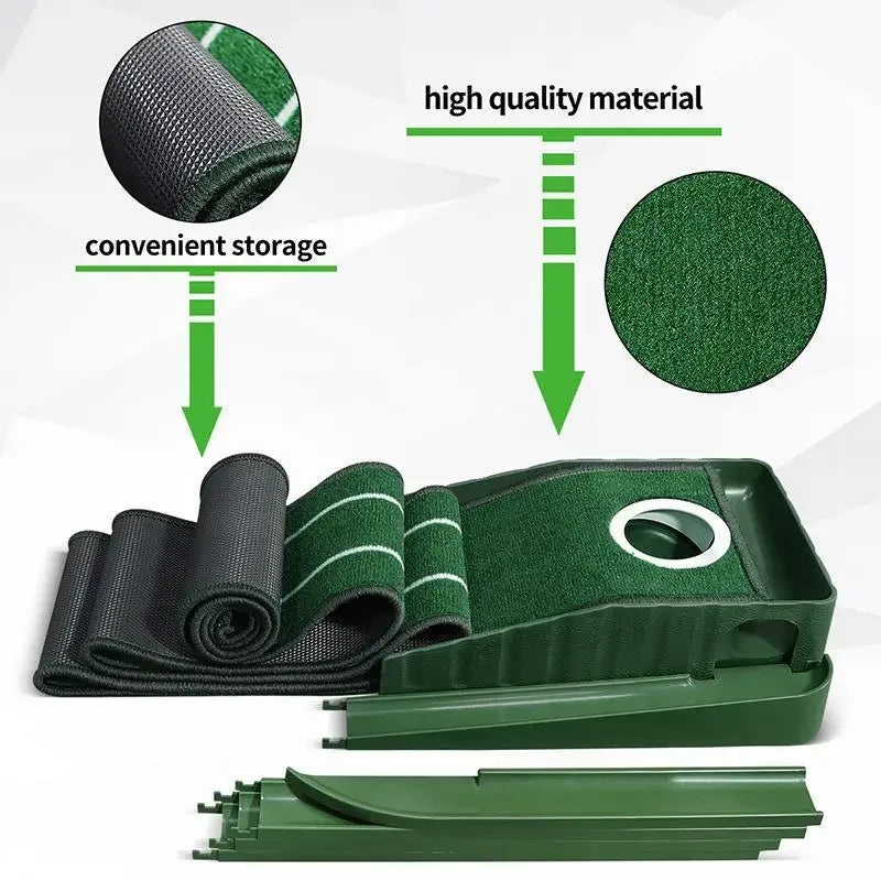Mini Golf Green Putter Mat – Portable Indoor & Outdoor Golf Practice Mat (Model PM015)