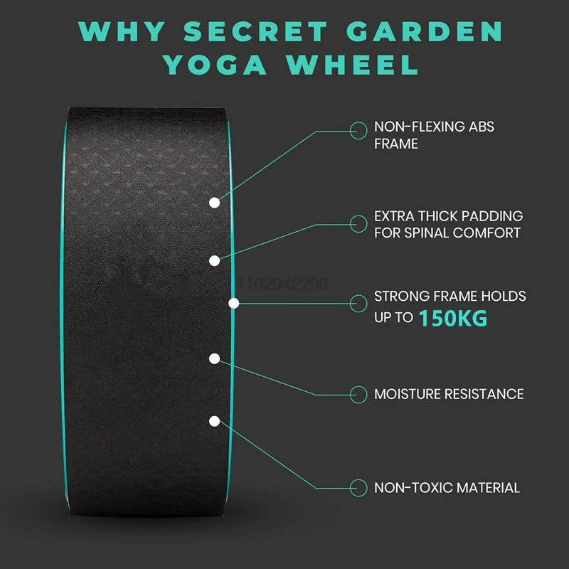 Premium Yoga Wheel – Back Stretcher & Deep Tissue Massage Roller for Yoga, Backbends & Home Fitness