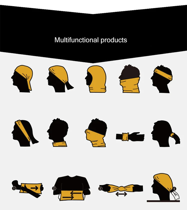 2PCS UV Protection Face Mask – Seamless Bandana for Outdoor Sports