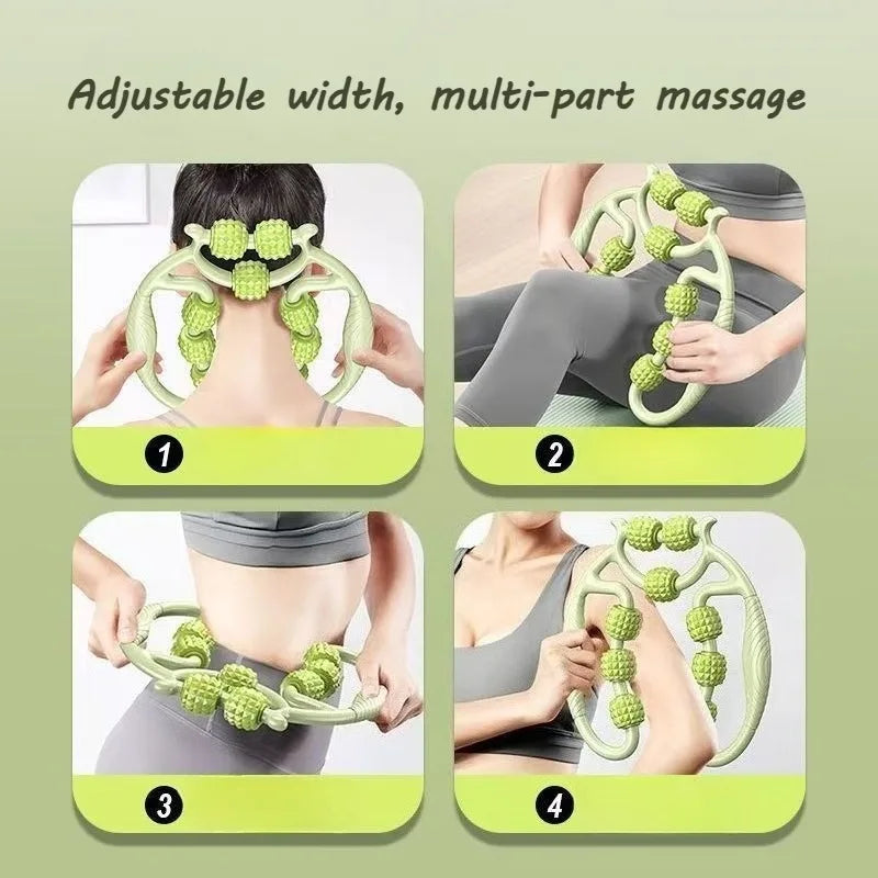 9-Wheel Yoga Massage Roller Clip – Muscle Relaxation & Fitness Recovery Tool