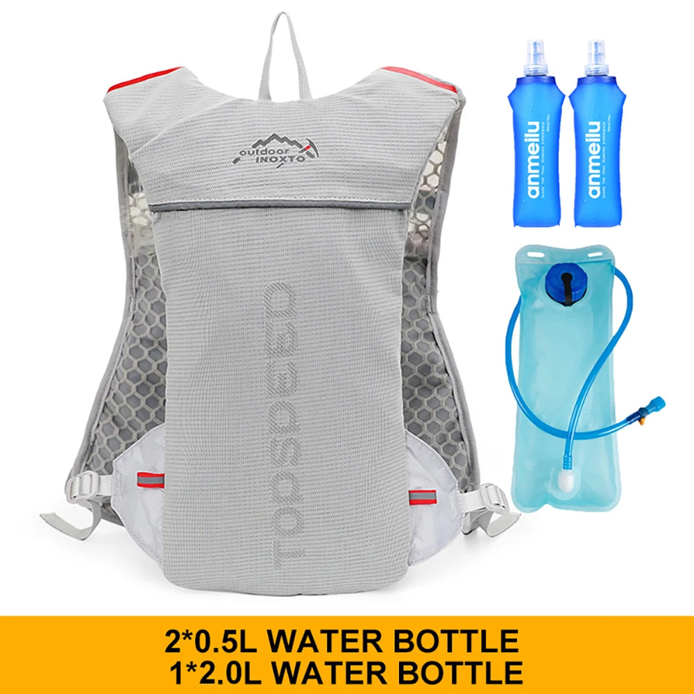 5L Ultralight Hydration Backpack – Breathable Running Vest with 500ML Water Bottles for Trail Running, Cycling & Marathons