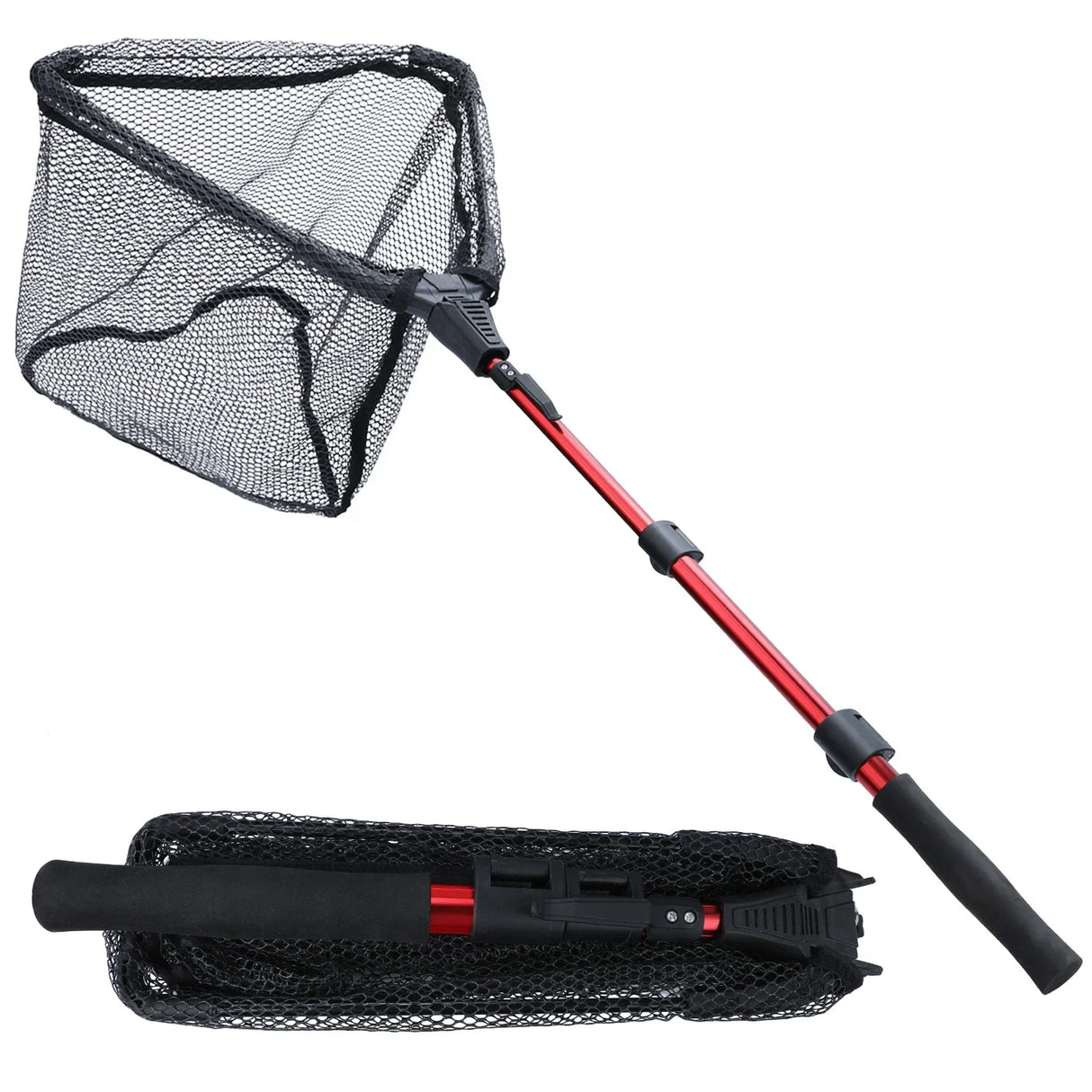 Sougayilang Folding Telescopic Fishing Landing Net – 65–112cm Extendable Brail Net for Freshwater & Saltwater