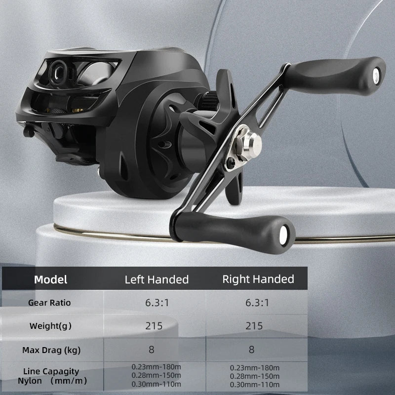 Baitcasting Fishing Reel – Ultra-Light Casting Reel with 8kg Max Drag for Bass & Pike Fishing
