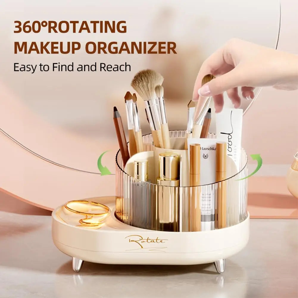 360°Rotating Makeup Brushes Organizer