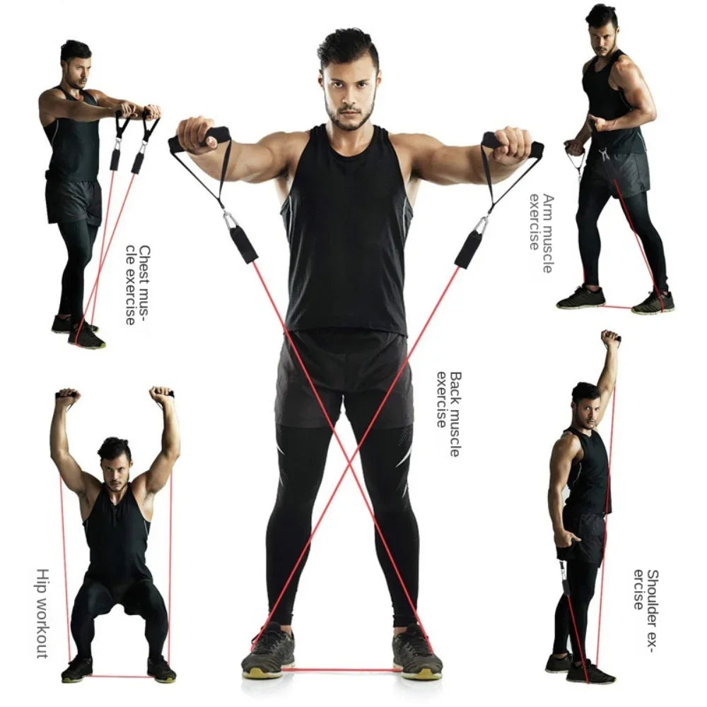 Multi-Functional Fitness Tension Rope – 5-Tube Elastic Resistance Trainer for Home Workouts & Yoga