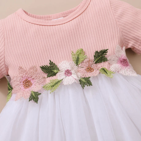 Short Sleeve Fashion Tulle Skirt Summer Dress for Toddler Girl