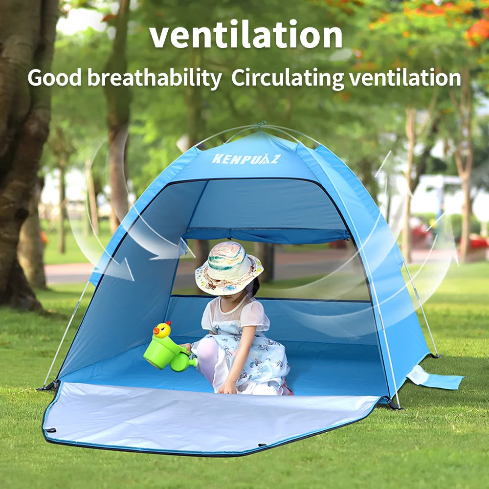 Beach Blue Kids Tents Portable Fully Flexible Set Quickly Family Easy Folding Outdoor Put Up Camping Waterproof