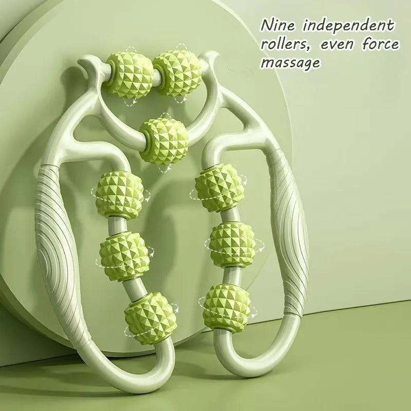 9-Wheel Yoga Massage Roller Clip – Muscle Relaxation & Fitness Recovery Tool