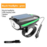 Solar Bike Light with Horn – LED Headlamp & Bell for Bikes