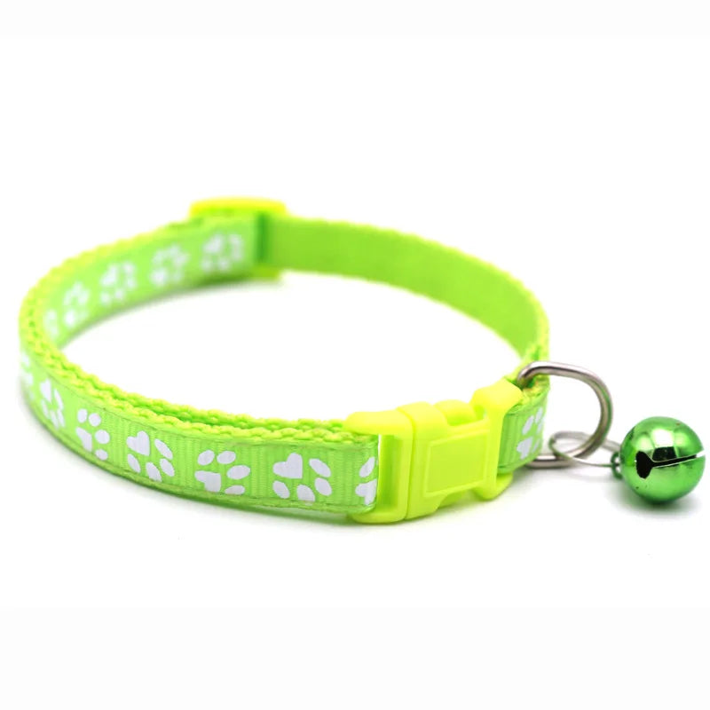 Foot Paw Print Bell Collar