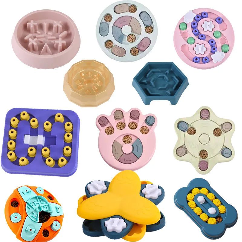 Pet Puzzle Toys/Slow Food Feeding/Interactive Plate Bowl Non-Slip Anti-choking Dog Cat Bowl Iq Training Pets Supplies