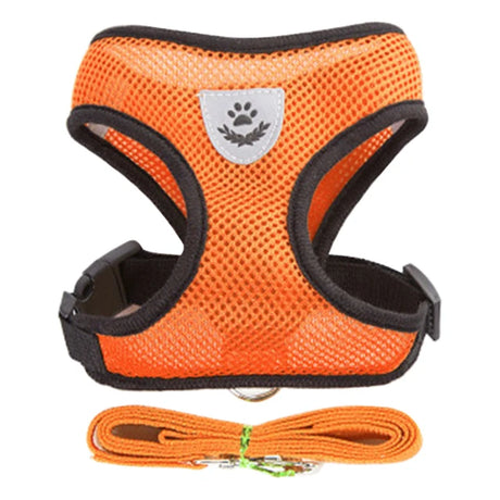 Reflective Breathable Mesh Dog Harness and Leash Set