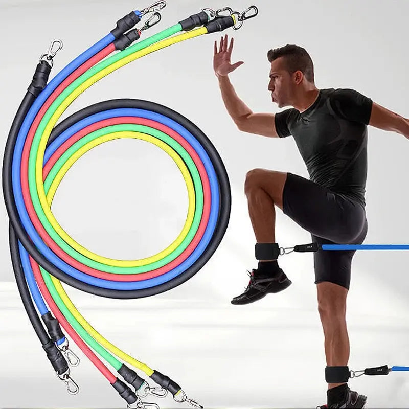 Multi-Functional Fitness Tension Rope – 5-Tube Elastic Resistance Trainer for Home Workouts & Yoga