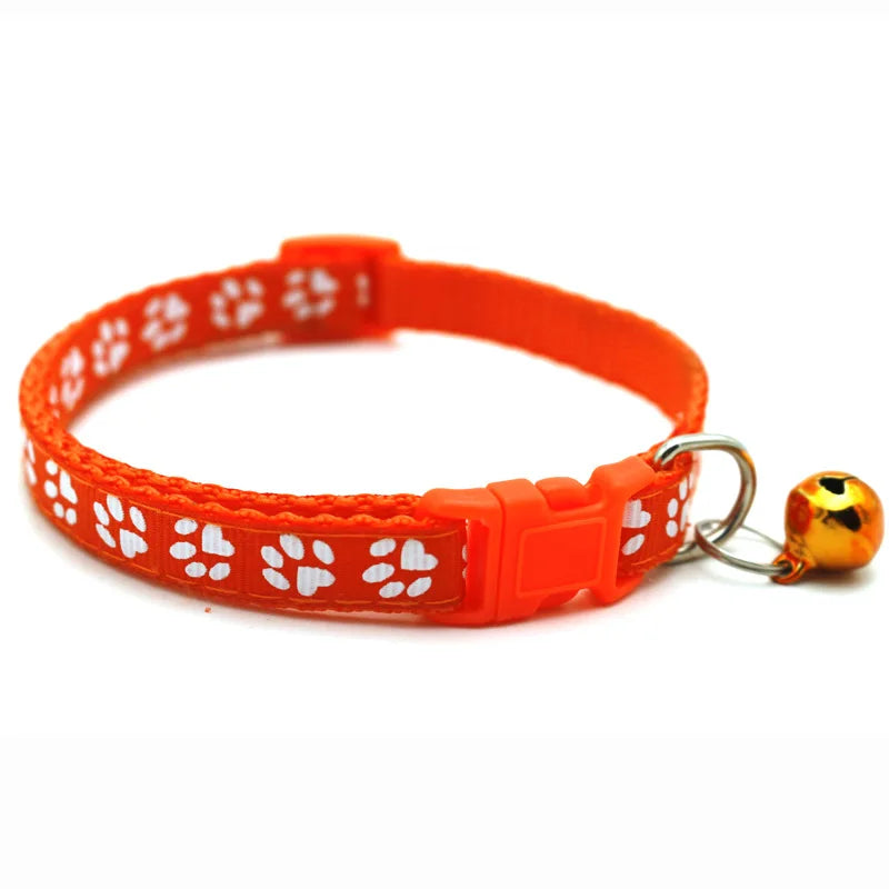 Foot Paw Print Bell Collar