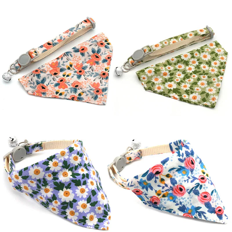 Adjustable Little Daisy Dog Neck Scarf for your Cute Puppy